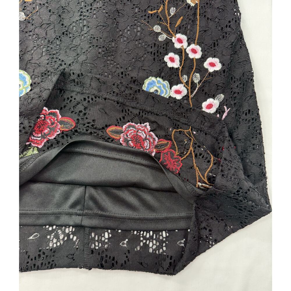 Desigual Vermond dress black lace floral embroidery bell sleeves Sz 36 - Picture 7 of 12